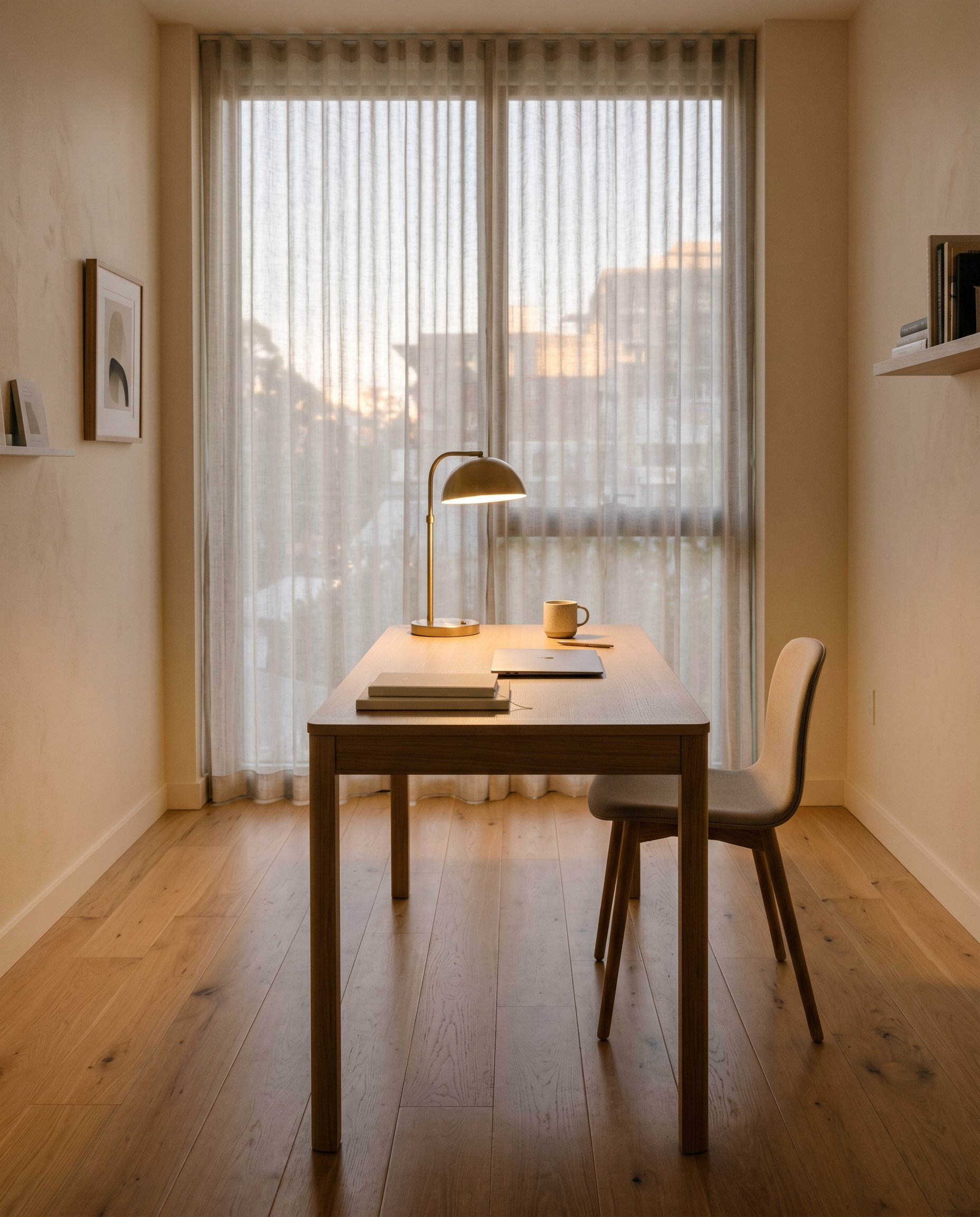 Clean modern office workspace